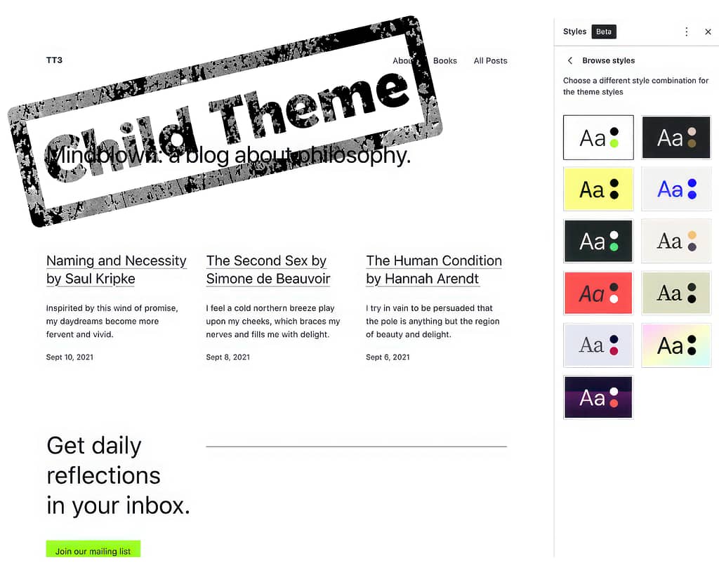 child themes wordpress screenshot