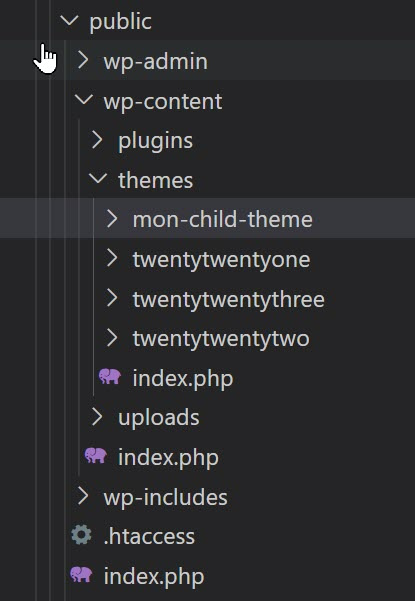 child themes wordpress sub-directory